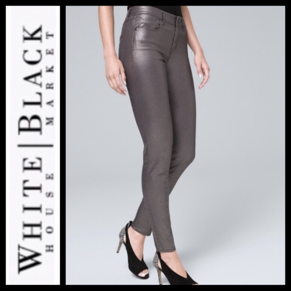 NWT ⭐️SALE⭐️WHBM Metallic Skinny Jeans - Picture 2 of 9